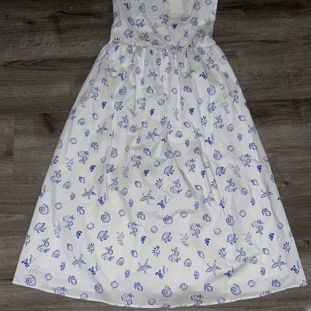 WAYF drop waist seashell print Midi Dress - Picture 9 of 13